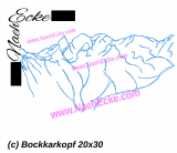 Embroidery Bockkarkopf / Mädelegabelgruppe 11.81 x 7.87