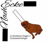 Stickdatei Bordeaux Dogge 4 ITH Schlüsselanhänger