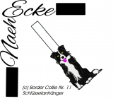 Embroidery Border Collie 11 ITH Keychain 