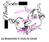 Stickdatei Braunvieh 3 / Kuh 21 13x18 / 14x20