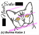 embroidery Burmese Cat 1 4x4