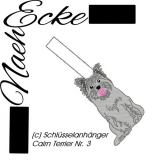 Embroidery Cairn Terrier 3 ITH Keychain 