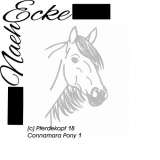 Stickdatei Pferdekopf Nr. 18 Connemara Pony 13x18 