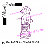 Embroidey Dachshund 22 Puppy in a Boot 11.81 x 7.87