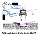 Embroidery Lighthouse Dicke Berta Cuxhaven 7.87 x 11.02 / 11.81 x 7.87