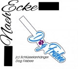 Stickdatei Dog Frisbee 4 ITH Schlüsselanhänger 