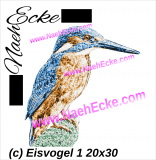 Stickdatei Eisvogel 1 20x30 / 20x20 / 20x28 Photostitch