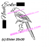 Embroidery Magpie 1 11.81 x 7.87