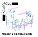 Embroidery Parents 1 with children 5x7