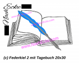 Stickdatei Federkiel 2 / Tagebuch 20x30 / 20x28 / 18x30