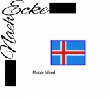Embroidery Flag Iceland 9x6 cm 
