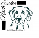 Embroidery Flat Coated Retriever 2 13x18 