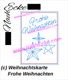 Stickdatei Weihnachtskarte Frohe Weihnachten / Sterne 5-8 13x18 ITH