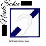 Stickdatei Applikation Gehörlosenzeichen eckig 10x10 