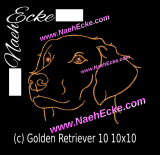 Embroidery Golden Retriever 10 4x4