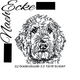 Embroidery Goldendoodle 3 5x7 ScribArt