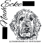 Stickdatei Goldendoodle 3-2 13x18 ScribArt