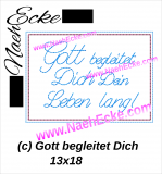 Stickdatei Gott begleitet Dich 13x18 ITH