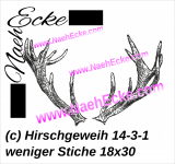 Stickdatei Hirschgeweih Nr. 14-3-1 18x30