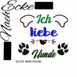 Embroidery Paw 5 I liebe HUnde 10x10 