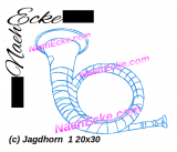 Embroidery Hunting Horn 1 11.81 x 7.87