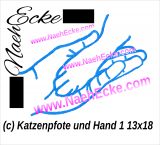 Stickdatei Katzenpfote & Hand 1 13x18