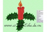 Stickdatei Kerze mit Ilexzweig 10x10 