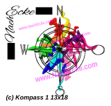Stickdatei Kompass 1 Watercolortattoo 13x18 / 14x20
