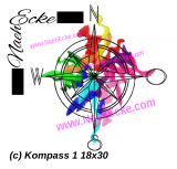 Stickdatei Kompass 1 Watercolortattoo 18x30