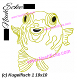 Embroidery Puffer Fish 4x4