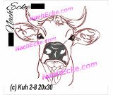 Embroidery Cow  2 / Brown Swiss 11.81 x 7.87