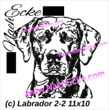 Stickdatei Labrador Nr. 2-2 11x10 für 13x18