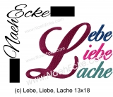 Stickdatei Lebe, Liebe, Lache 13x18