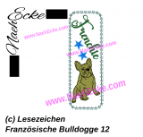 Stickdatei ITH Lesezeichen französische Bulldogge 12 13x18 / 14x20