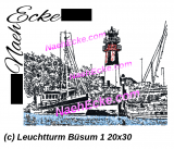 Stickdatei Leuchtturm Büsum 1 20x30 / 20x28