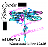 Stickdatei Libelle 1 Watercolortattoo 10x10
