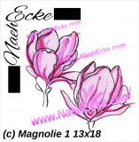 Stickdatei Magnolie 1 13x18 Watercolortattoo