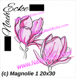 Stickdatei Magnolie 1 20x30 / 20x28 Watercolortattoo