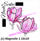 Stickdatei Magnolie 1 10x10 Watercolortattoo
