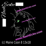 Stickdatei Katze Maine Coon 8 13x18 / 14x20