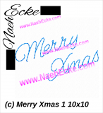 Stickdatei Merry Xmas Redwork 10x10