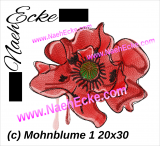 Stickdatei Mohnblume 1 20x30 / 20x28 Watercolortattoo