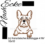 Embroidery French Bulldog 4 4x4