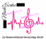 Embroidery clef heartbeat 4x4