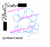 Stickdatei Hundepfote Lineart 9 10x10