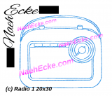 Stickdatei Radio 1 20x30 /  20x28