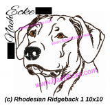 Stickdatei Rhodesian Ridgeback Nr. 1-9 10x10