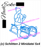 Stickdatei Schlittenfahren 2 Mini-Datei für 10x10