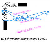 Stickdatei Schwimmen Schmetterling 1 10x10