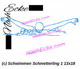 Stickdatei Schwimmen Schmetterling 1 13x18 / 14x20